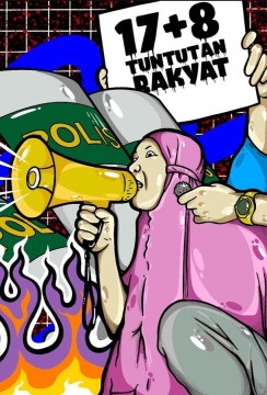 Ilustrasi demo tuntutan rakyat bertema 17+8. [Instagram]